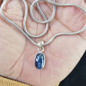 16 Inch Kyanite Pendant and Silver Chain